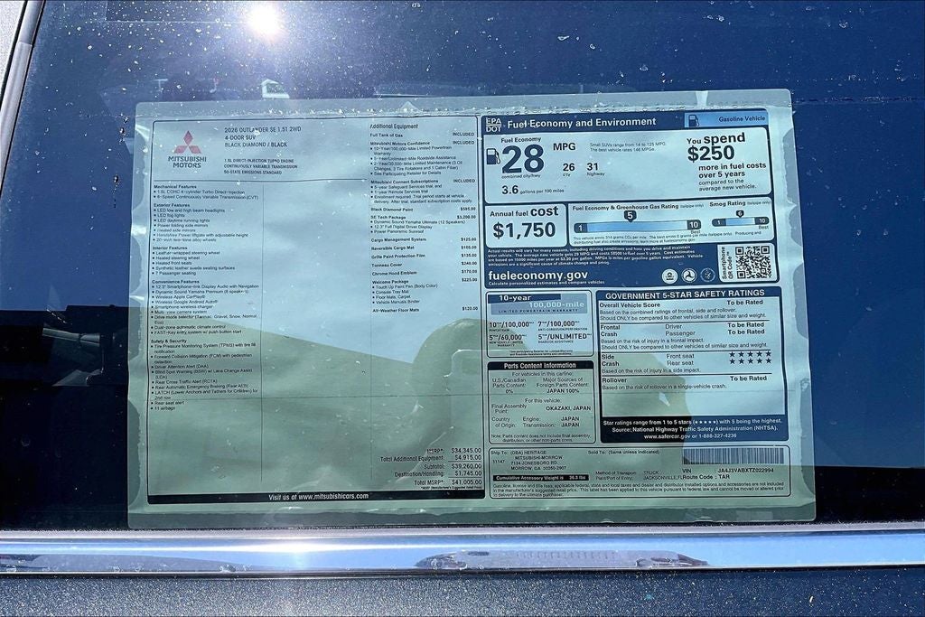 2026 Mitsubishi Outlander SE