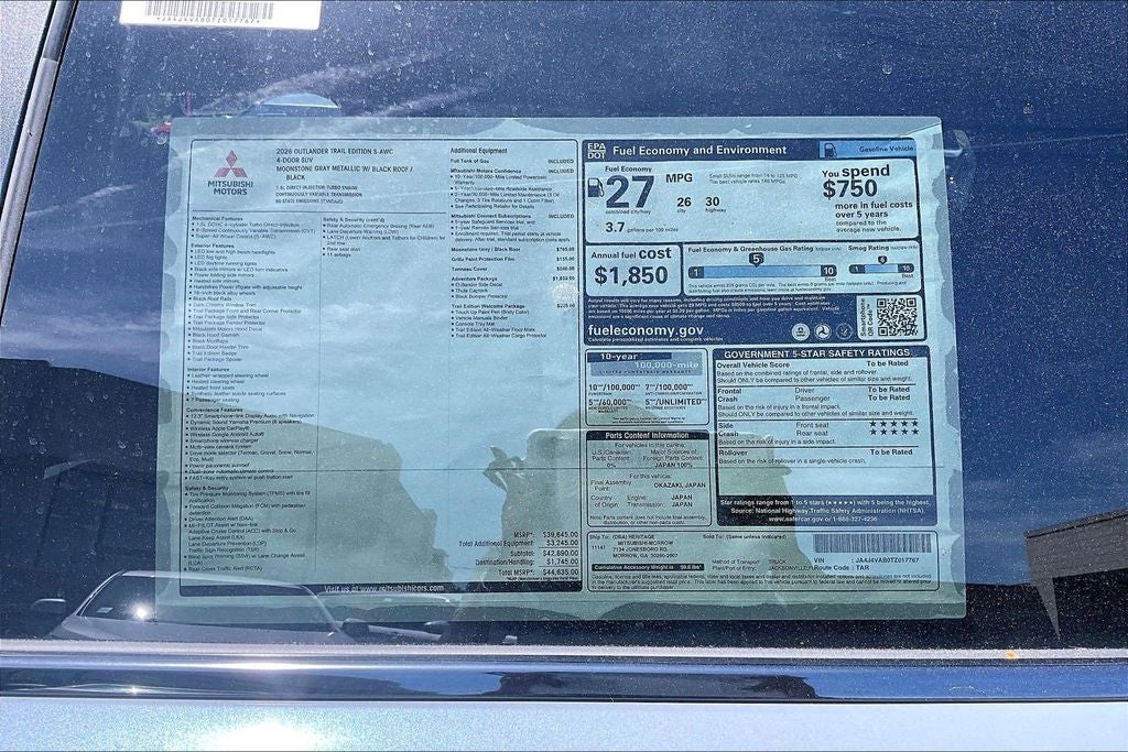 2026 Mitsubishi Outlander Trail Edition