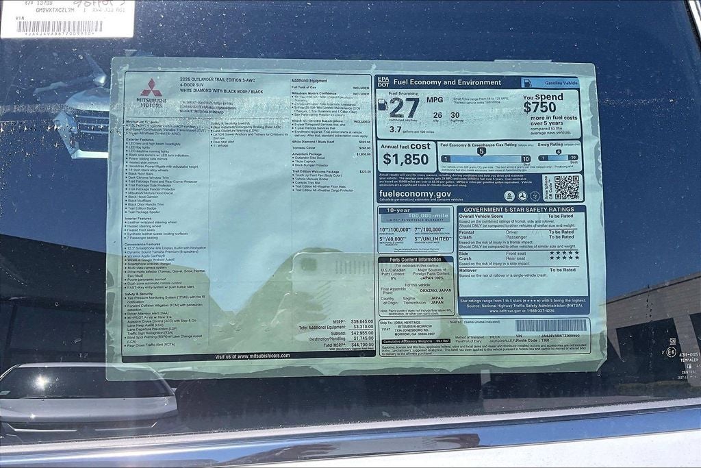 2026 Mitsubishi Outlander Trail Edition