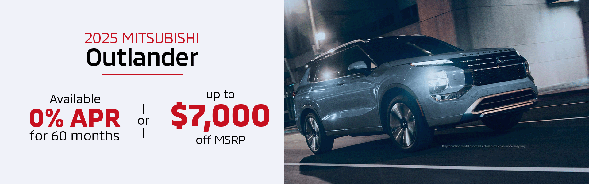 white outlander driving in the dark