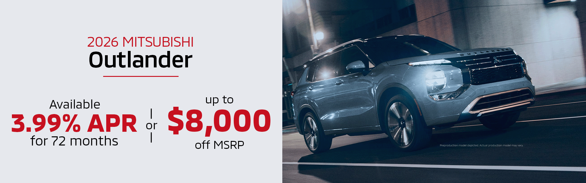 Outlander finance offer